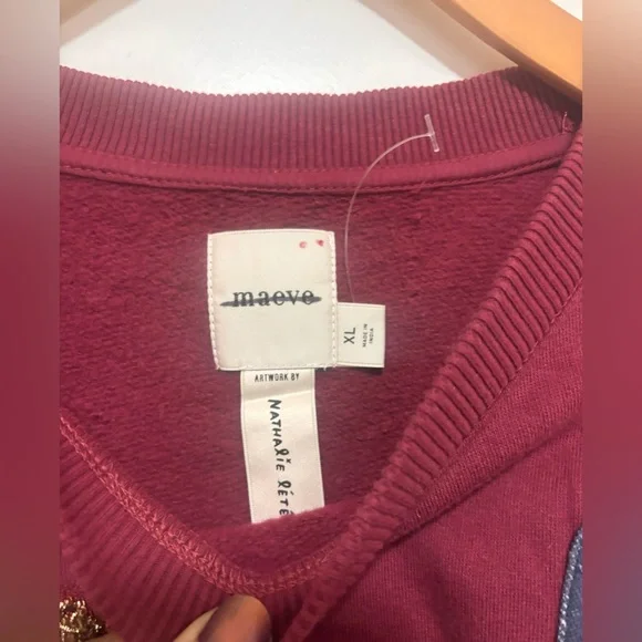 New Anthropologie Nathalie Lete Circus Embroidered / Crystal Sweatshirt Size XL - Picture 5 of 14